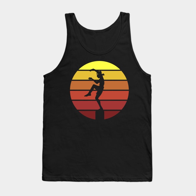 Vintage Crane Kick Karate Kid Silhoutte Tank Top by gastaocared